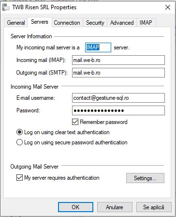 Setari Mail Server